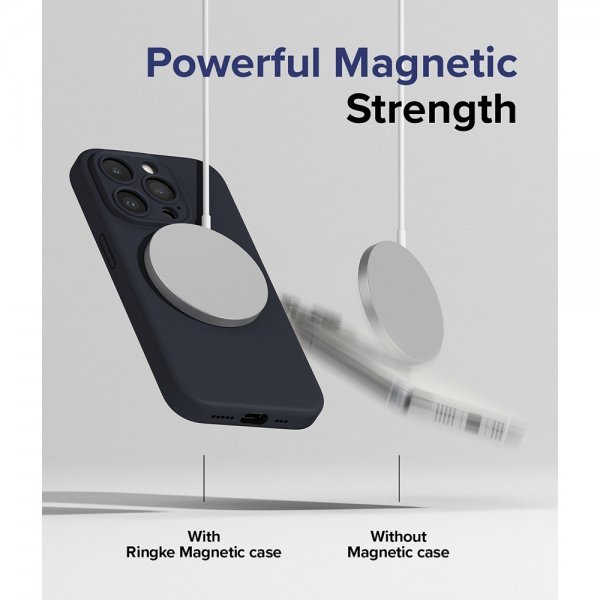 Ringke iPhone 15 Pro Cover Silikone Magnetic Deep Blue