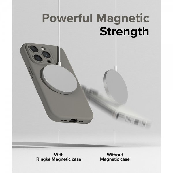 Ringke iPhone 15 Pro Cover Silikone Magnetisk Grå