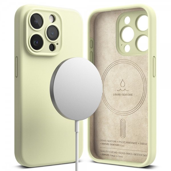 Ringke iPhone 15 Pro Cover Silikone Magnetisk Sunny Lime