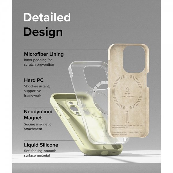 Ringke iPhone 15 Pro Cover Silikone Magnetisk Sunny Lime