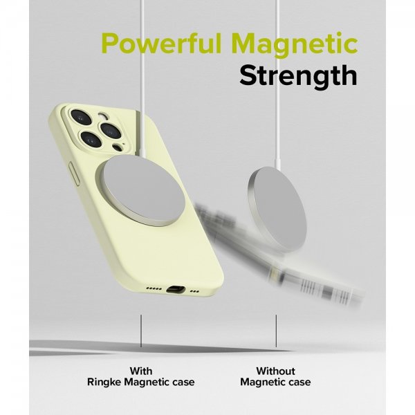 Ringke iPhone 15 Pro Cover Silikone Magnetisk Sunny Lime