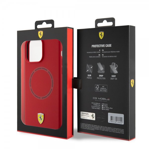 Ferrari iPhone 15 Pro Cover Silikone MagSafe Rød