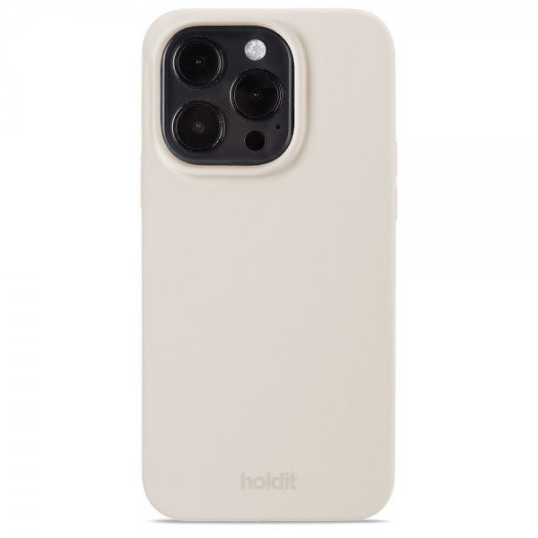 holdit iPhone 15 Pro Cover Silikone Light Beige