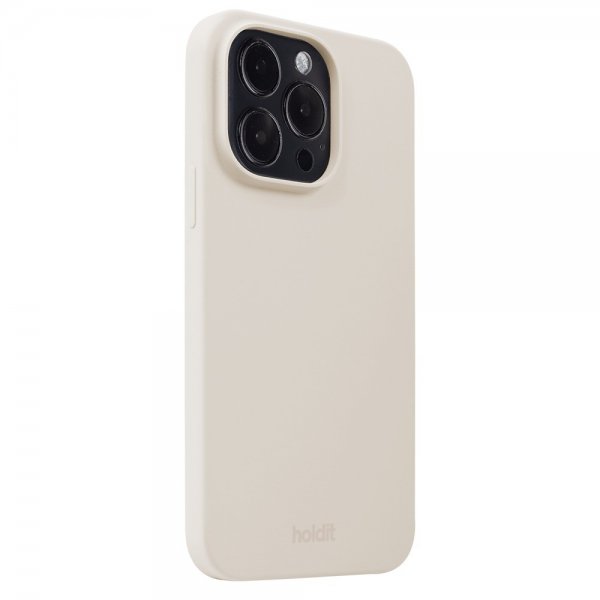 holdit iPhone 15 Pro Cover Silikone Light Beige