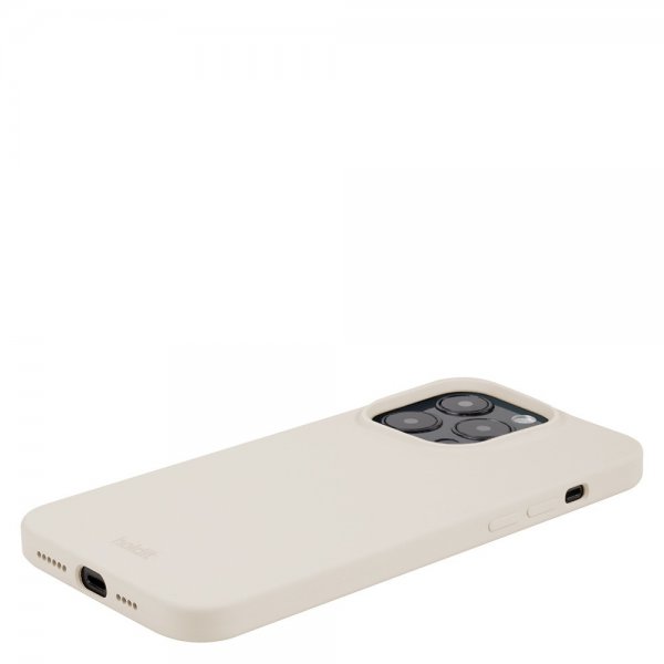 holdit iPhone 15 Pro Cover Silikone Light Beige