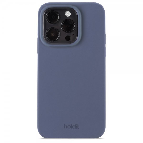 Holdit iPhone 15 Pro Cover Silikone Pacific Blue