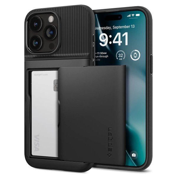 Spigen iPhone 15 Pro Cover Slim Armor CS Sort