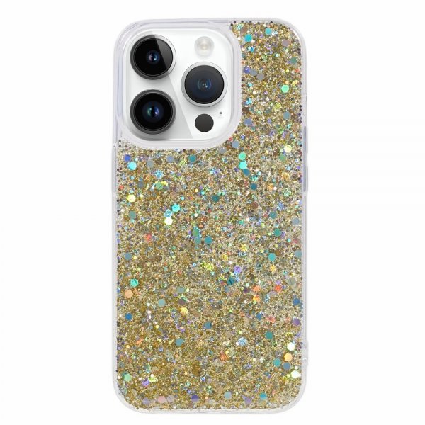 Nordic Covers iPhone 15 Pro Cover Sparkle Series Citrine Gold