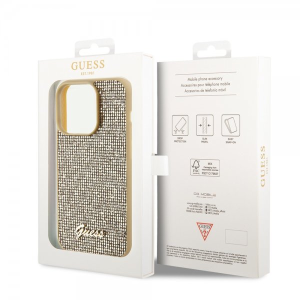 Guess iPhone 15 Pro Cover Square Mirror Guld