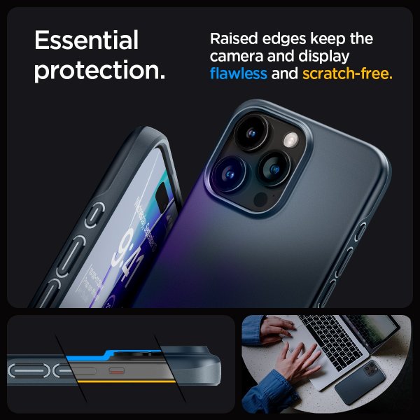 Spigen iPhone 15 Pro Cover Thin Fit Metal Slate