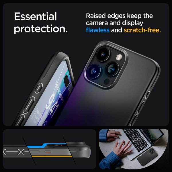 Spigen iPhone 15 Pro Cover Thin Fit Sort