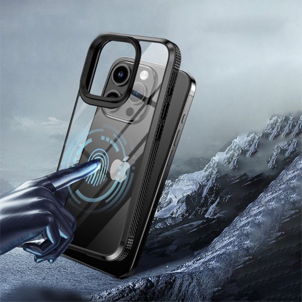 Ipaky iPhone 15 Pro Cover Gennemsigtig Bagside Blå