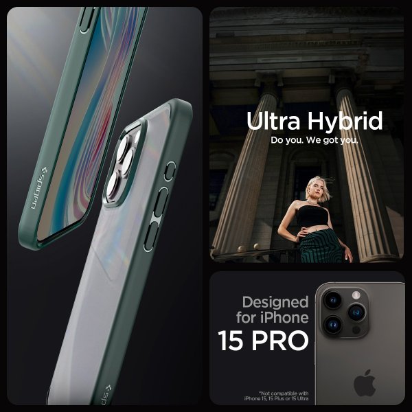 Spigen iPhone 15 Pro Cover Ultra Hybrid Frost Green