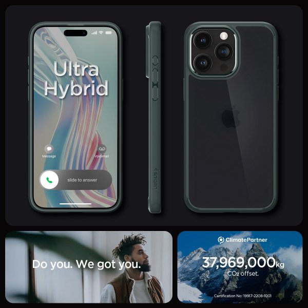 Spigen iPhone 15 Pro Cover Ultra Hybrid Frost Green