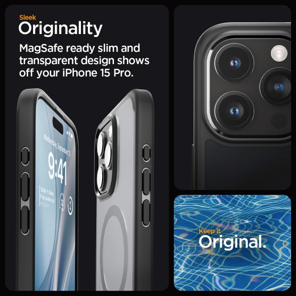 Spigen iPhone 15 Pro Cover Ultra Hybrid MagFit Frost Black