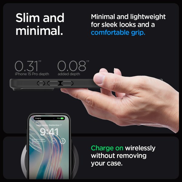Spigen iPhone 15 Pro Cover Ultra Hybrid Mat Matsort