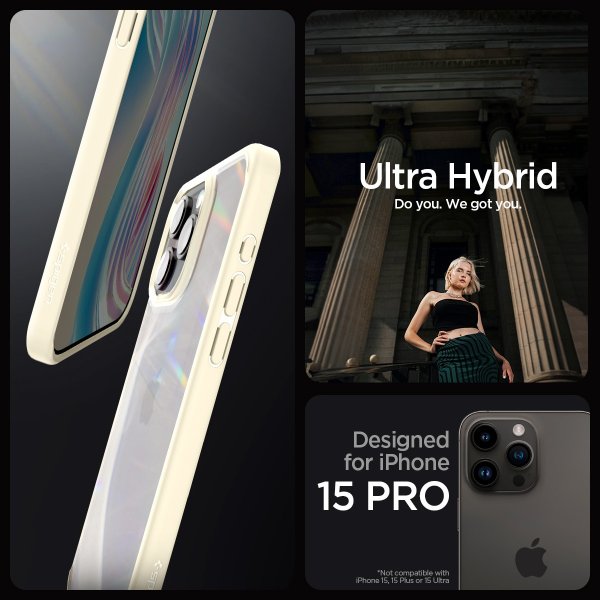 Spigen iPhone 15 Pro Cover Ultra Hybrid Mute Beige