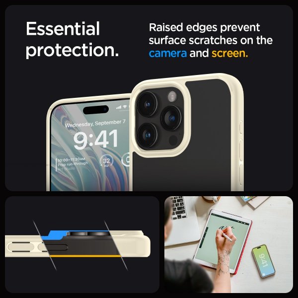 Spigen iPhone 15 Pro Cover Ultra Hybrid Mute Beige