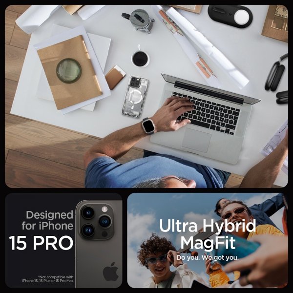 Spigen iPhone 15 Pro Cover Ultra Hybrid Zero One MagFit Hvid