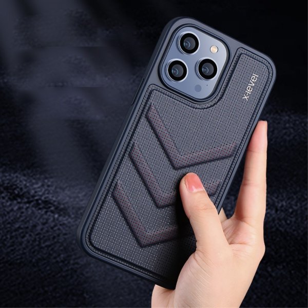 X-Level iPhone 15 Pro Cover V-shape Blå