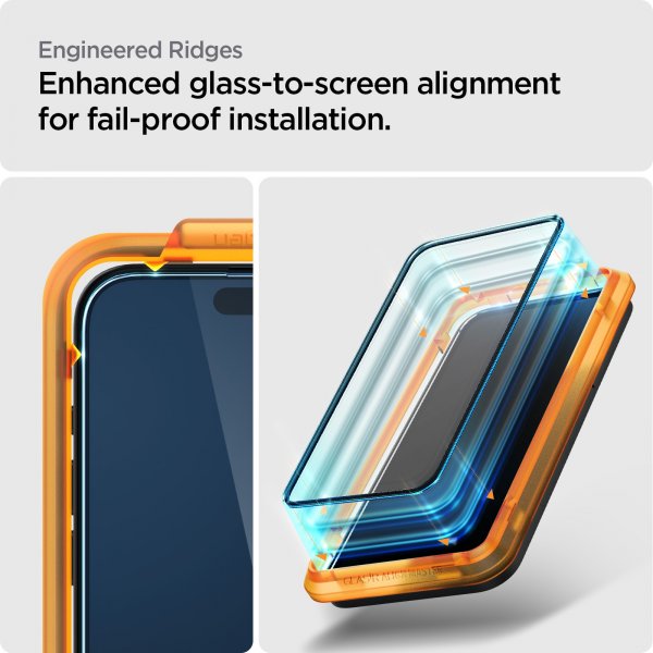Spigen iPhone 15 Pro Skærmbeskyttelse GLAS.tR ALIGNmaster 2-pak