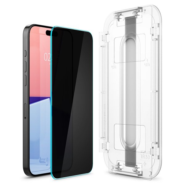 Spigen iPhone 15 Pro Skærmbeskyttelse GLAS.tR EZ Fit Privacy 2-pak