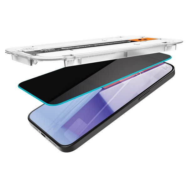 Spigen iPhone 15 Pro Skærmbeskyttelse GLAS.tR EZ Fit Privacy 2-pak