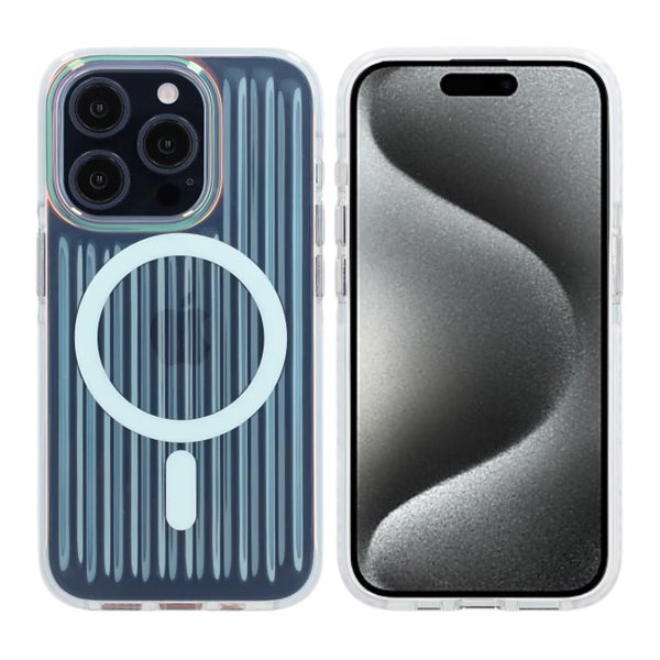 iPhone 15 Pro Cover MagSafe Reflektion Blå