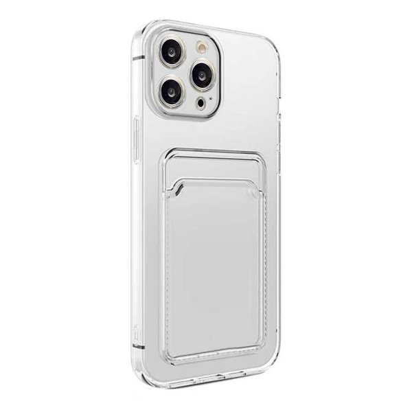 iPhone 15 Pro Cover Kortholder Stødsikkert Transparent