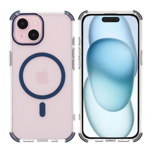 Rvelon iPhone 15 Cover Forstærkede Hjørner Blå