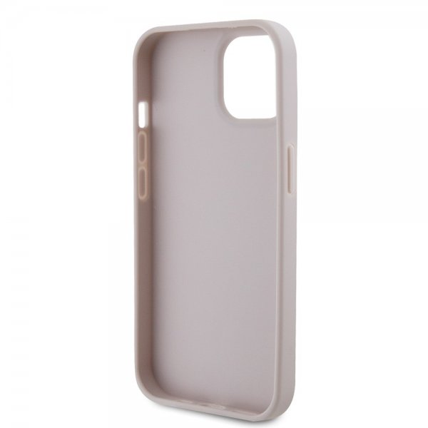 Guess iPhone 15 Cover 4G Metal Triangle Strass Rosa