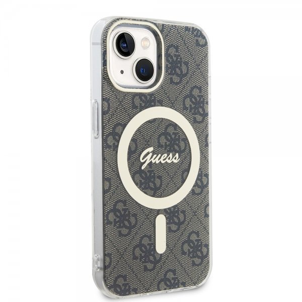 Guess iPhone 15 Cover 4G Pattern MagSafe Brun