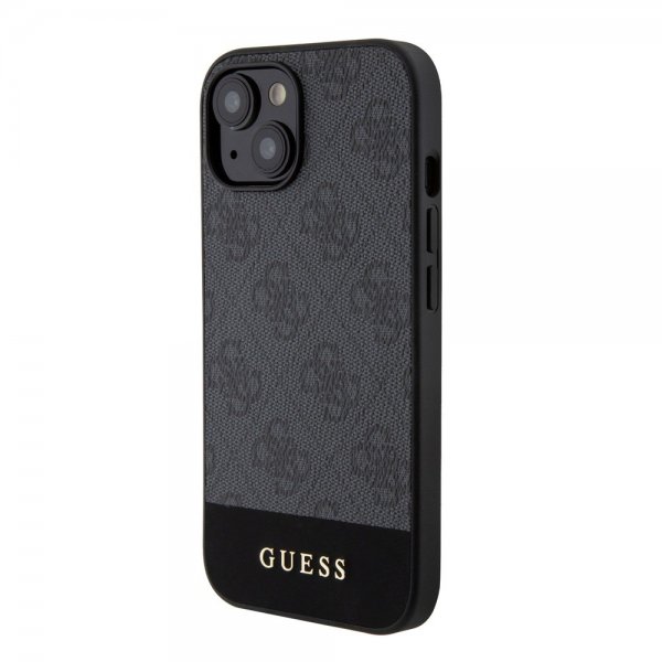 Guess iPhone 15 Cover Bottom Stripe MagSafe Sort