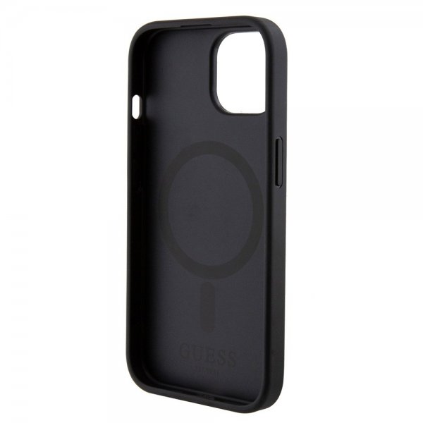 Guess iPhone 15 Cover Bottom Stripe MagSafe Sort