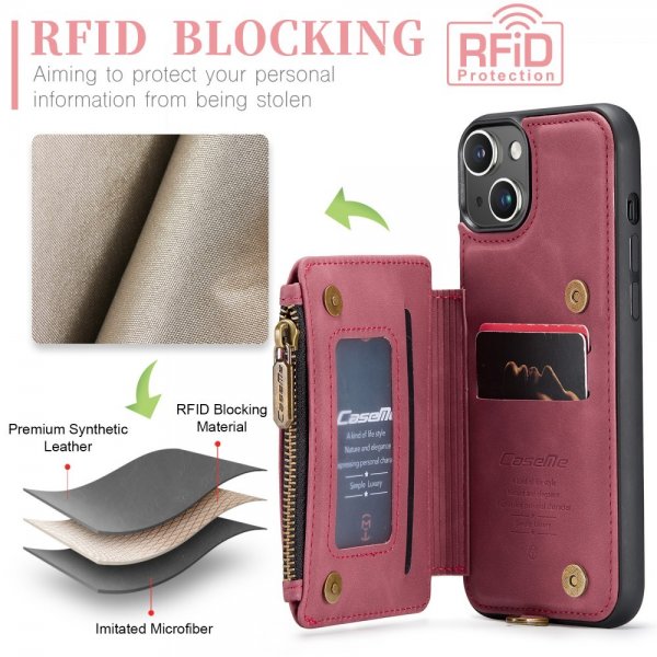 CaseMe iPhone 15 Cover C20 Serie Rød
