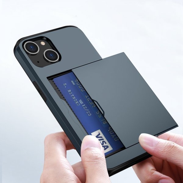 iPhone 15 Cover Card Slide Blå