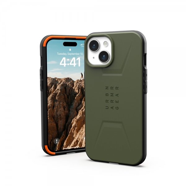Urban Armor Gear (UAG) iPhone 15 Cover Civilian MagSafe Olive Drab