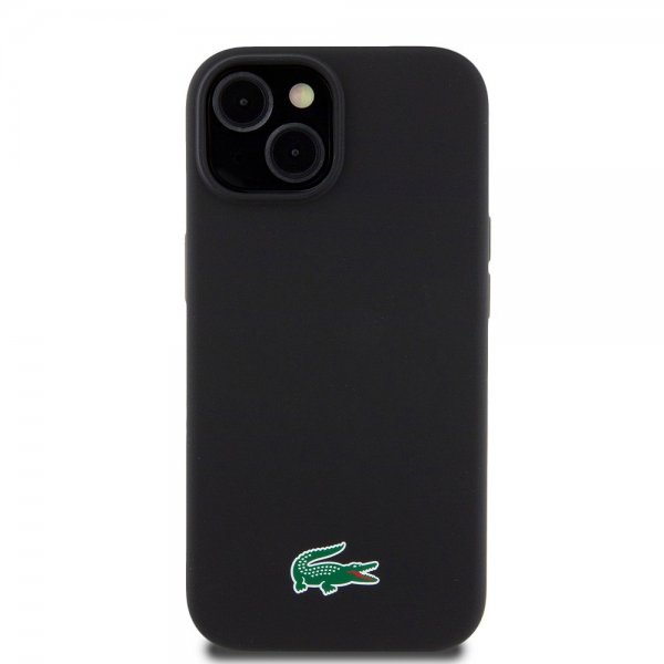 Lacoste iPhone 15 Cover Croc Logo MagSafe Sort