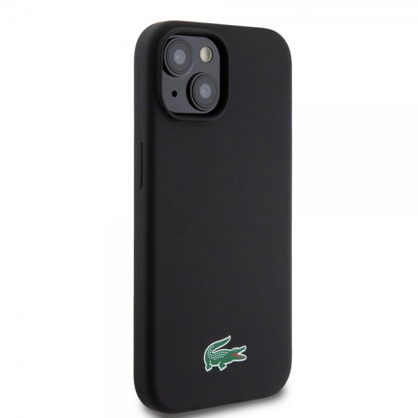 Lacoste iPhone 15 Cover Croc Logo MagSafe Sort