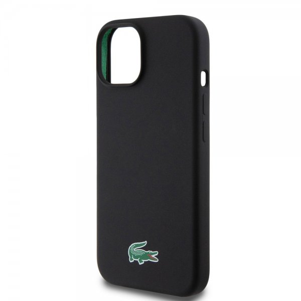 Lacoste iPhone 15 Plus Cover Croc Logo MagSafe Sort