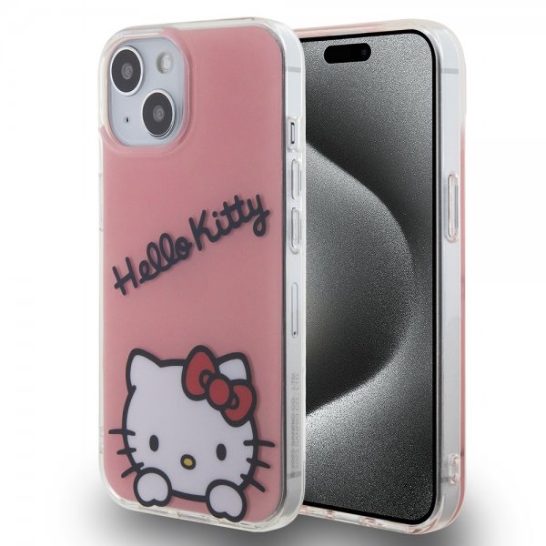 Hello Kitty iPhone 15 Cover Daydreaming Crossbody Pink