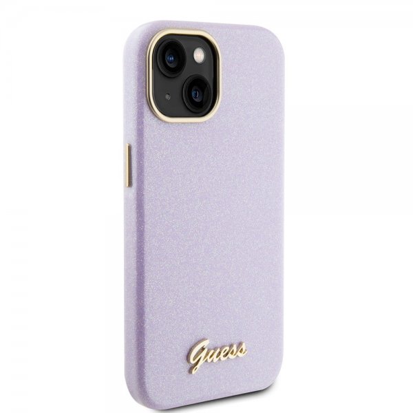 Guess iPhone 15 Cover Full Glitter Wrapped Lilac