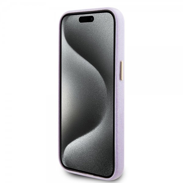 Guess iPhone 15 Cover Full Glitter Wrapped Lilac