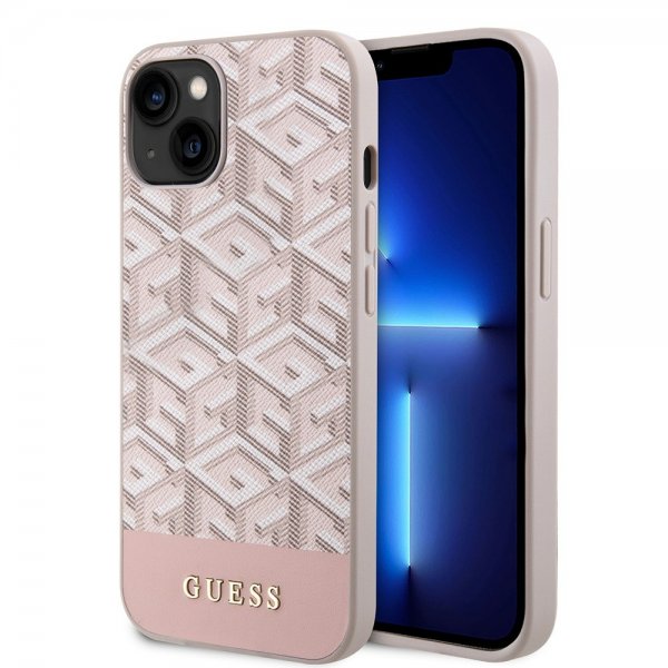 Guess iPhone 15 Cover G Cube MagSafe Rosa