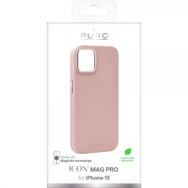 Puro iPhone 15 Cover ICON Mag Pro Rosa