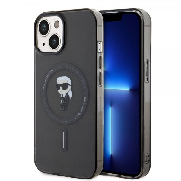Karl Lagerfeld iPhone 15 Cover Ikonik MagSafe Sort