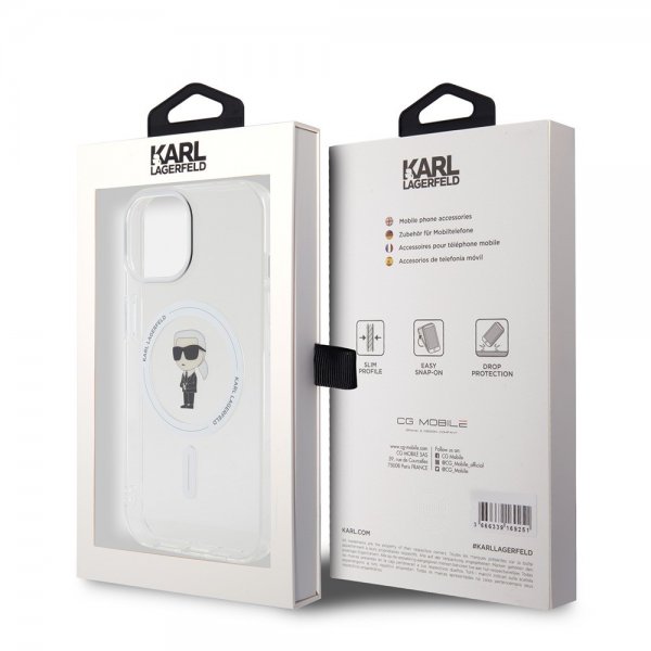 Karl Lagerfeld iPhone 15 Cover Ikonik MagSafe Transparent