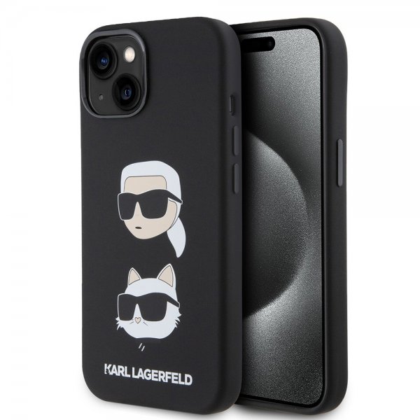 Karl Lagerfeld iPhone 15 Cover Karl & Choupette Sort