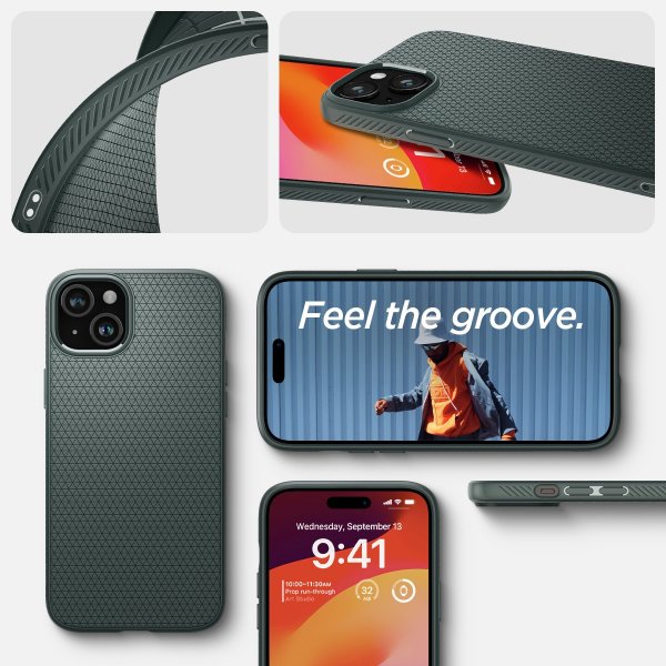 Spigen iPhone 15 Cover Liquid Air Abyss Green