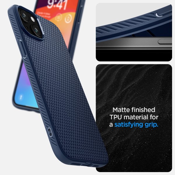 Spigen iPhone 15 Cover Liquid Air Navy Blue